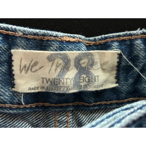 We the Free Distressed Jeans Free People Blue Cropped Mid Rise Button Fly 28 - Picture 4 of 8